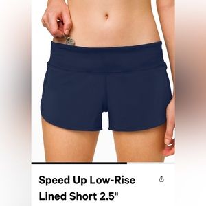 LULULEMON Low Rise Speed Up 2.5” shorts